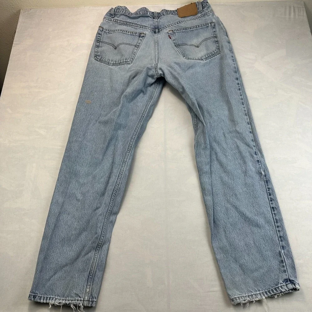 VTG Levi's 550 Jeans Mens 38x34 Blue Denim Red Tab Relaxed Fit Distressed